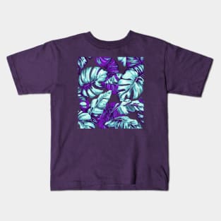 Tropical Leaves Camouflage Of Banana and Monstera 3 Kids T-Shirt